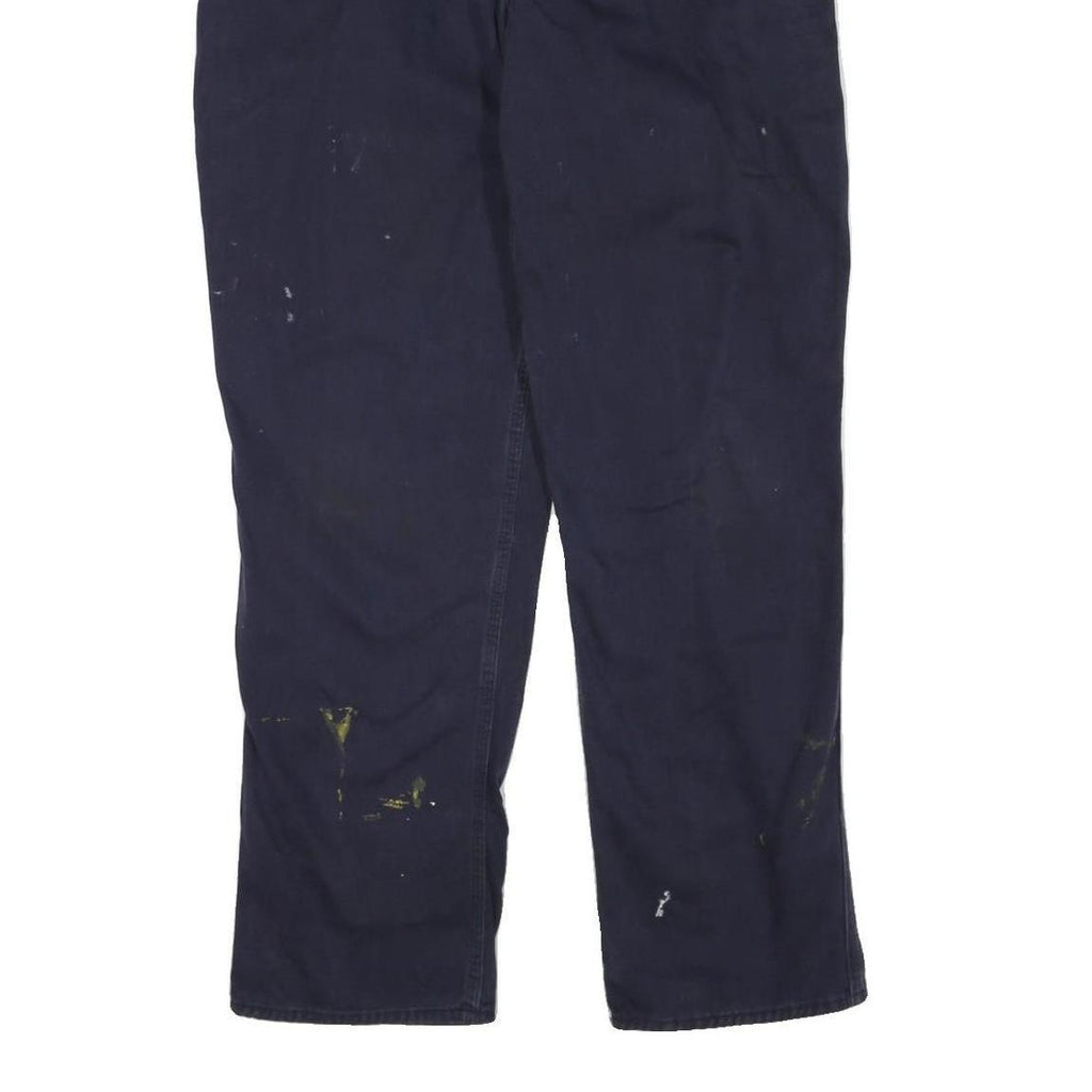 CARHARTT Mens Navy Regular Fit Zip Closure Cotton Blend Trousers W38 L32
