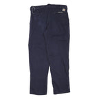 CARHARTT Mens Navy Regular Fit Zip Closure Cotton Blend Trousers W38 L32