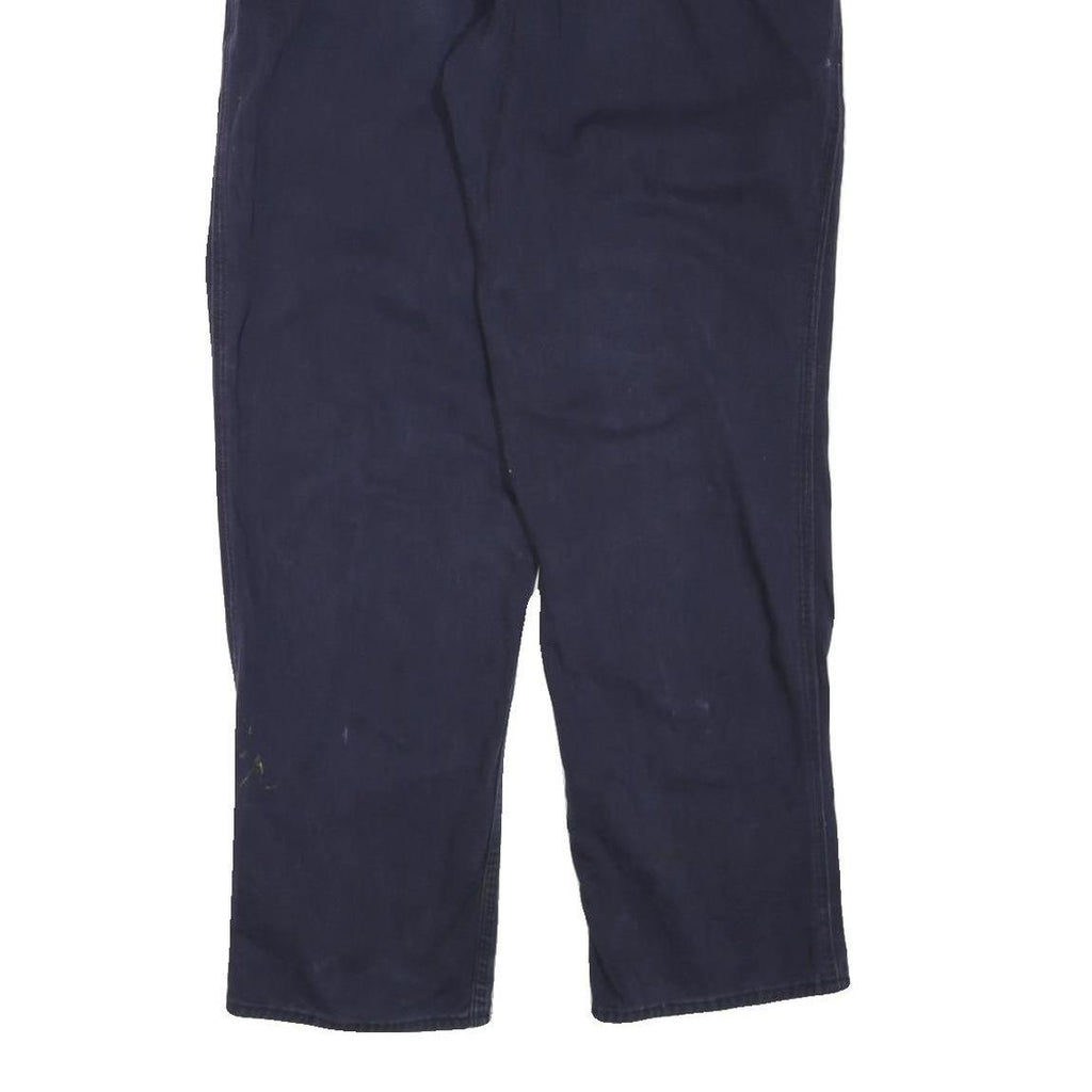 CARHARTT Mens Navy Regular Fit Zip Closure Cotton Blend Trousers W38 L32