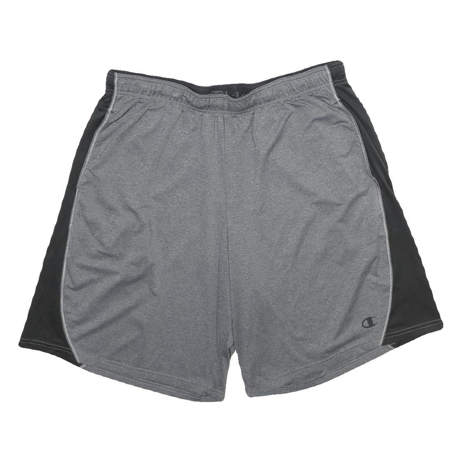 CHAMPION Mens Grey & Black Sports Shorts XL W34 Polyester Casual Gym