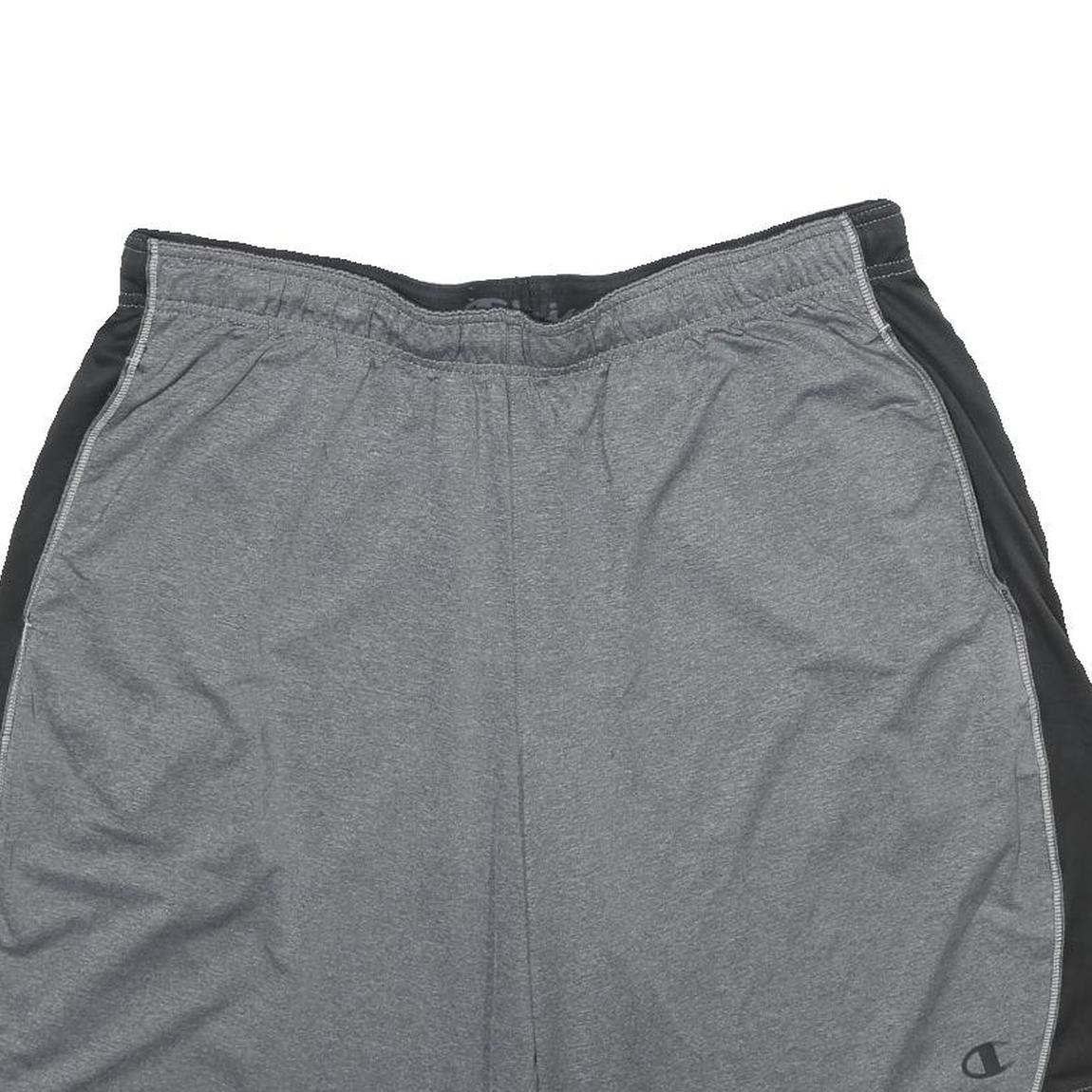 CHAMPION Mens Grey & Black Sports Shorts XL W34 Polyester Casual Gym