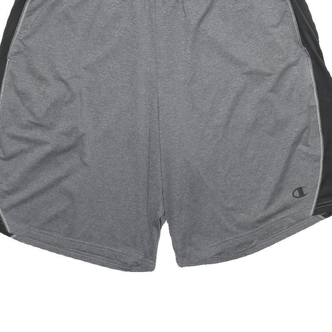 CHAMPION Mens Grey & Black Sports Shorts XL W34 Polyester Casual Gym