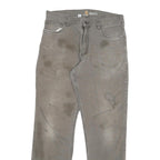 CARHARTT Mens Jeans Grey Regular Straight Cotton Blend W32 L31 Relaxed Fit
