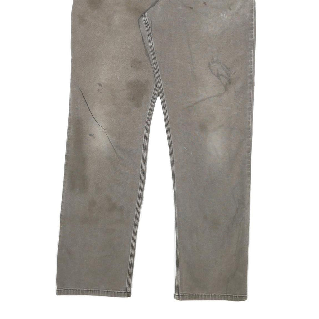 CARHARTT Mens Jeans Grey Regular Straight Cotton Blend W32 L31 Relaxed Fit