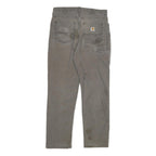 CARHARTT Mens Jeans Grey Regular Straight Cotton Blend W32 L31 Relaxed Fit
