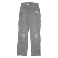 CARHARTT Mens Cotton Blend Grey Relaxed Straight Trousers W26 L30 Workwear