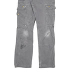 CARHARTT Mens Cotton Blend Grey Relaxed Straight Trousers W26 L30 Workwear