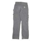 CARHARTT Mens Cotton Blend Grey Relaxed Straight Trousers W26 L30 Workwear