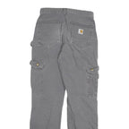 CARHARTT Mens Cotton Blend Grey Relaxed Straight Trousers W26 L30 Workwear