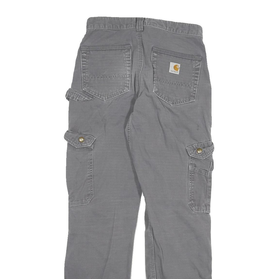 CARHARTT Mens Cotton Blend Grey Relaxed Straight Trousers W26 L30 Workwear