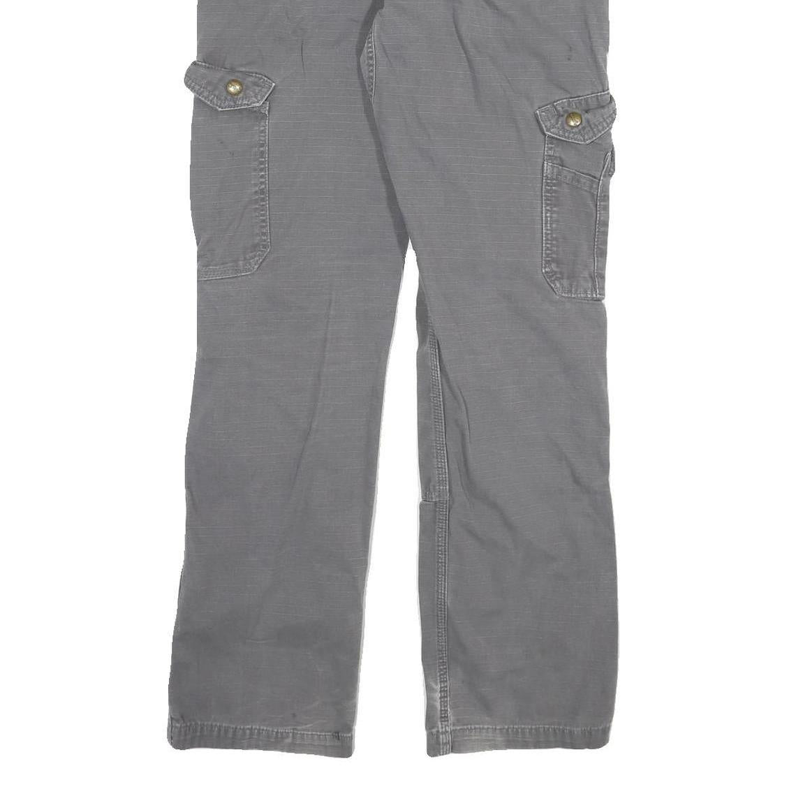 CARHARTT Mens Cotton Blend Grey Relaxed Straight Trousers W26 L30 Workwear