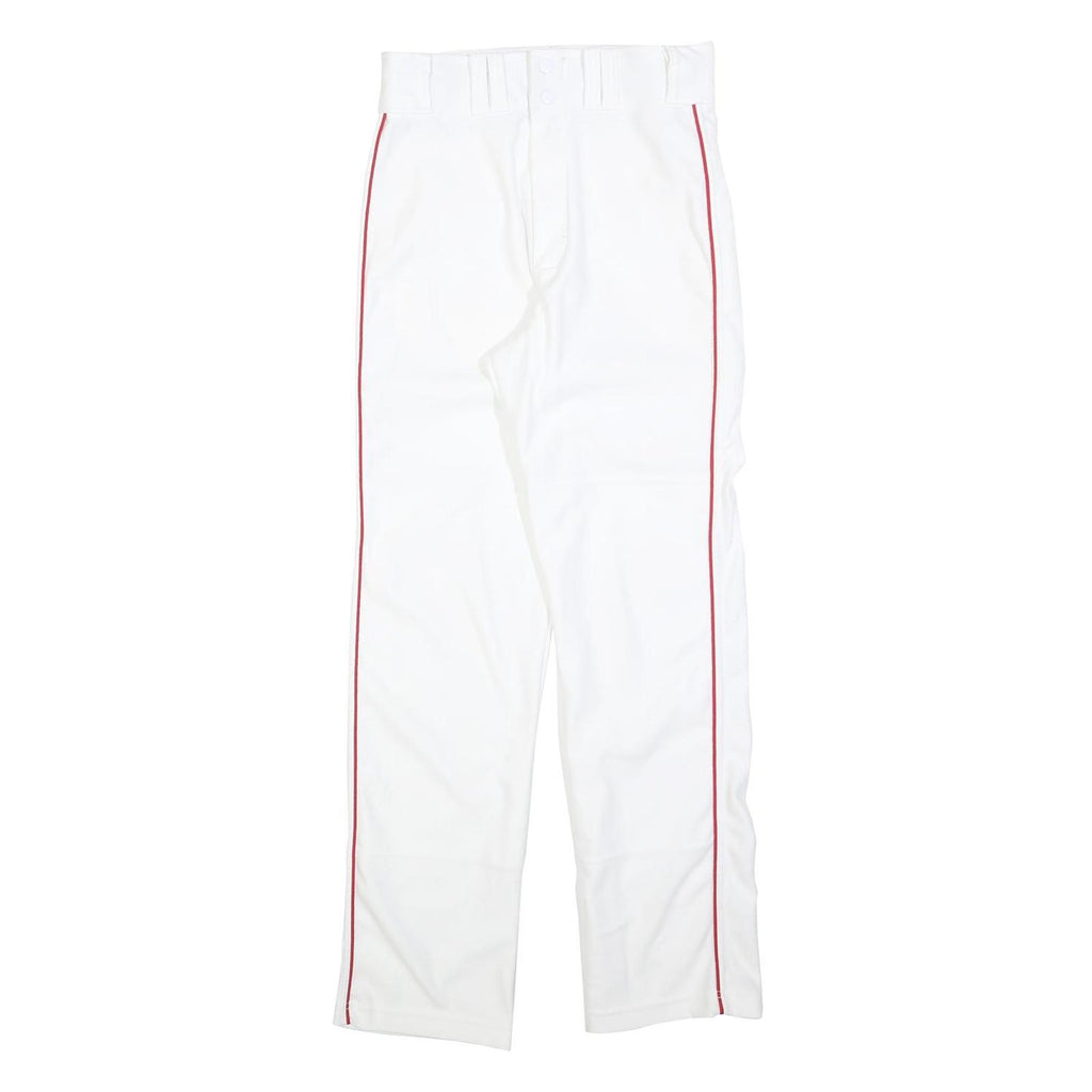 White Womens Polyester Blend Regular Fit Straight Leg Trousers W26 L28 Stylish