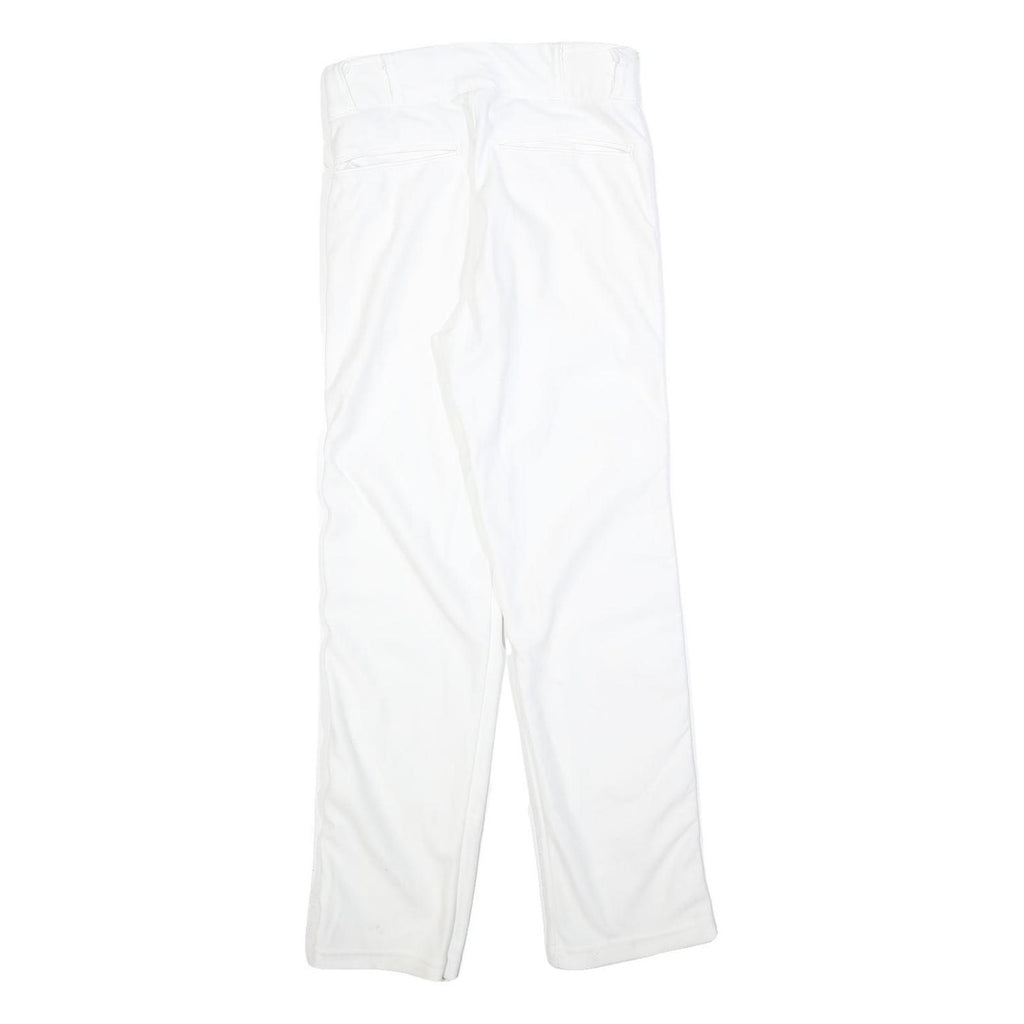 White Womens Polyester Blend Regular Fit Straight Leg Trousers W26 L28 Stylish