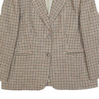 RODEL Womens Beige & Brown Wool Houndstooth Jacket XL Woven Button Closure