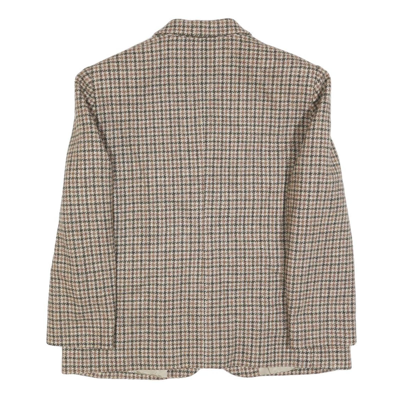 RODEL Womens Beige & Brown Wool Houndstooth Jacket XL Woven Button Closure