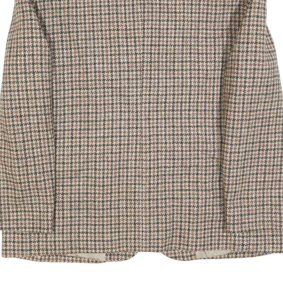 RODEL Womens Beige & Brown Wool Houndstooth Jacket XL Woven Button Closure