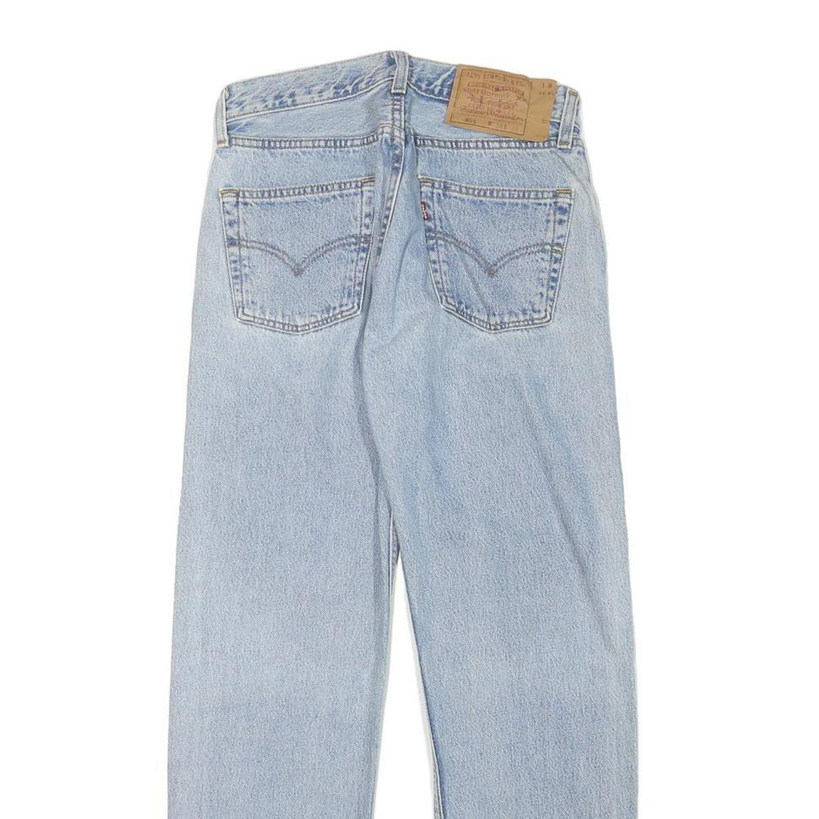 LEVI'S 501 Mens Jeans Blue Regular Straight Denim Light W26 L27 Classic Button