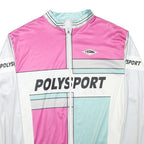 TZAMO Mens Pink & Blue Polysport Zip Jacket L Polyester Blend Colourblock