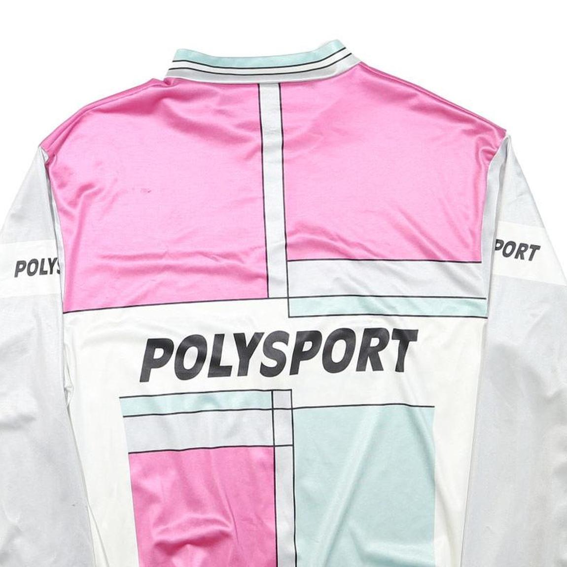 TZAMO Mens Pink & Blue Polysport Zip Jacket L Polyester Blend Colourblock