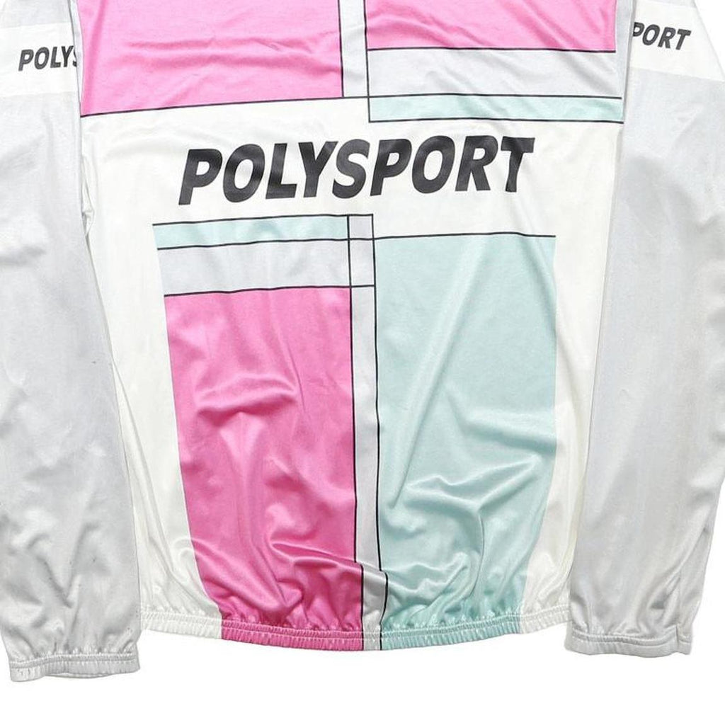 TZAMO Mens Pink & Blue Polysport Zip Jacket L Polyester Blend Colourblock