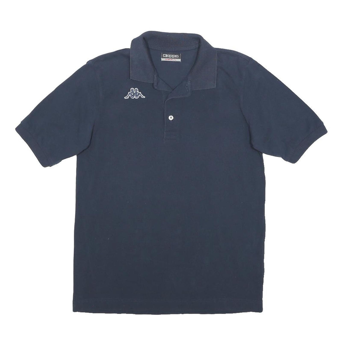 KAPPA Mens Navy Blue Short Sleeve Plain S Cotton Polo Shirt Casual Sportswear