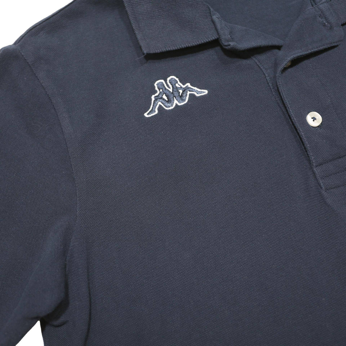 KAPPA Mens Navy Blue Short Sleeve Plain S Cotton Polo Shirt Casual Sportswear