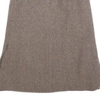 Womens Brown A-Line Midi Woven Plain Skirt Size S Classic Office Wear