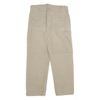 CARHARTT Mens Relaxed Beige Cotton Blend Zip Trousers W36 L32 Workwear Pants