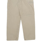 CARHARTT Mens Relaxed Beige Cotton Blend Zip Trousers W36 L32 Workwear Pants