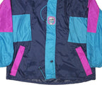 Mens Blue & Purple Nylon Classic Jacket M Zip Retro Shell Windbreaker Colorblock