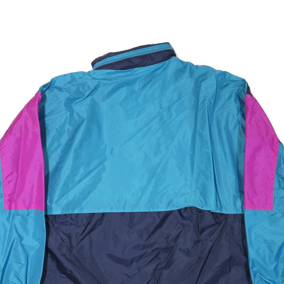 Mens Blue & Purple Nylon Classic Jacket M Zip Retro Shell Windbreaker Colorblock