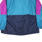 Mens Blue & Purple Nylon Classic Jacket M Zip Retro Shell Windbreaker Colorblock