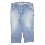 DICKIES Mens Jeans Blue Relaxed Straight Denim Light W42 L25 Workwear Zip