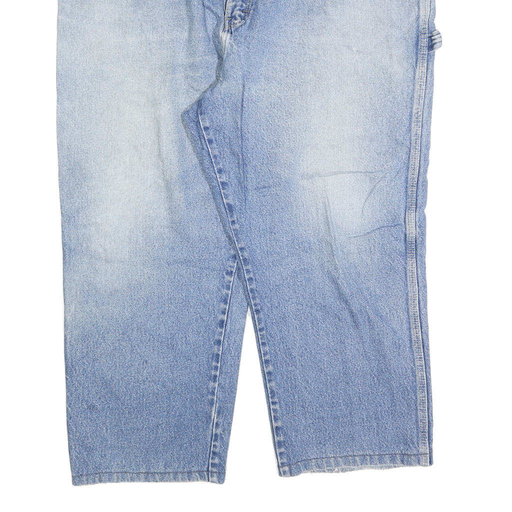 DICKIES Mens Jeans Blue Relaxed Straight Denim Light W42 L25 Workwear Zip