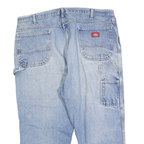 DICKIES Mens Jeans Blue Relaxed Straight Denim Light W42 L25 Workwear Zip