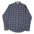 WRANGLER Mens Blue & Brown Check Long Sleeve Shirt L Western Style
