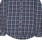 WRANGLER Mens Blue & Brown Check Long Sleeve Shirt L Western Style