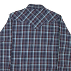 WRANGLER Mens Blue & Brown Check Long Sleeve Shirt L Western Style