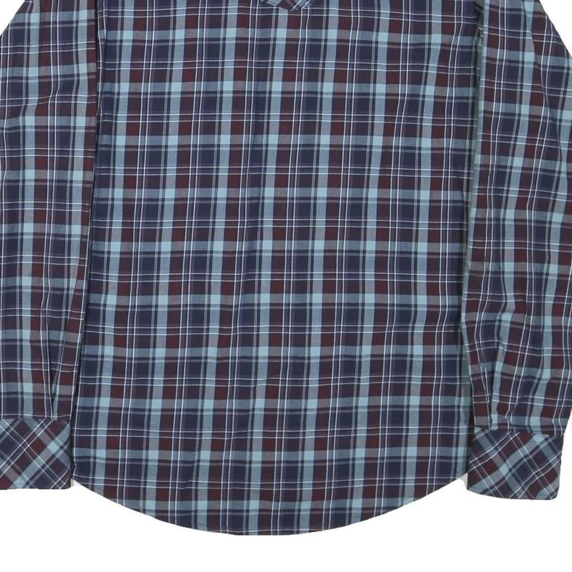 WRANGLER Mens Blue & Brown Check Long Sleeve Shirt L Western Style