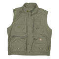CIERRE SPORTWEAR Mens Green Utility Cotton Blend Gilet L Lightweight Zip Pocket