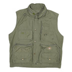 CIERRE SPORTWEAR Mens Green Utility Cotton Blend Gilet L Lightweight Zip Pocket