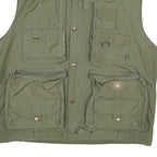 CIERRE SPORTWEAR Mens Green Utility Cotton Blend Gilet L Lightweight Zip Pocket