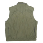 CIERRE SPORTWEAR Mens Green Utility Cotton Blend Gilet L Lightweight Zip Pocket
