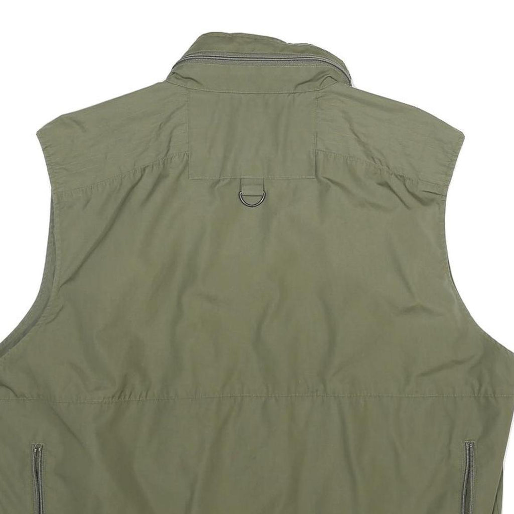 CIERRE SPORTWEAR Mens Green Utility Cotton Blend Gilet L Lightweight Zip Pocket