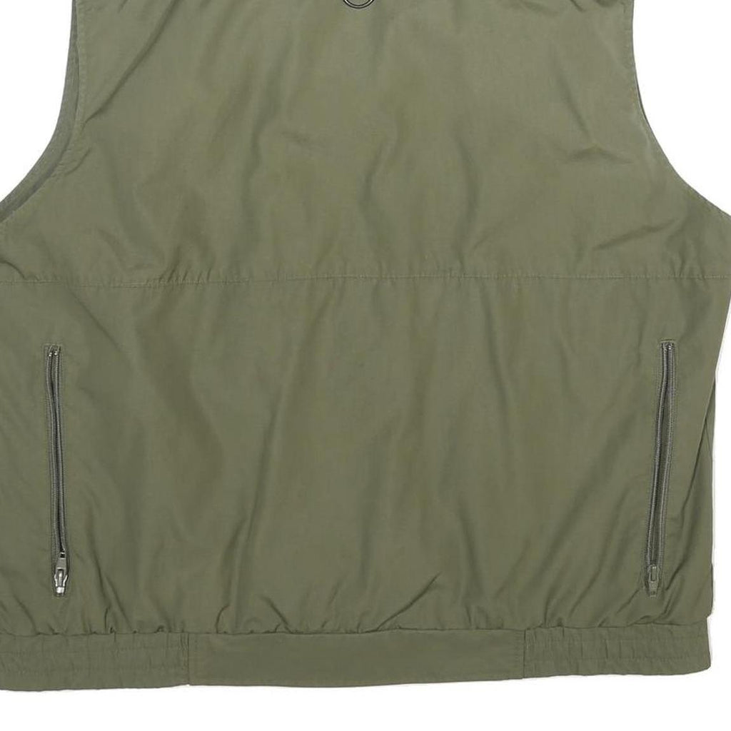 CIERRE SPORTWEAR Mens Green Utility Cotton Blend Gilet L Lightweight Zip Pocket