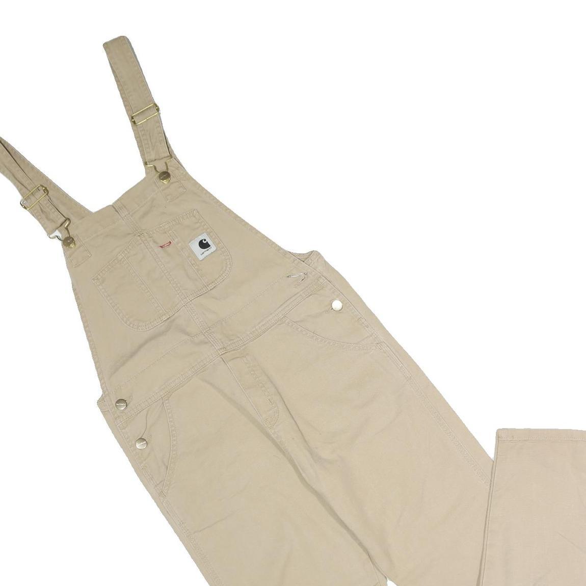 CARHARTT Mens Beige Cotton Blend Dungarees Regular Fit S W32 L27 Workwear