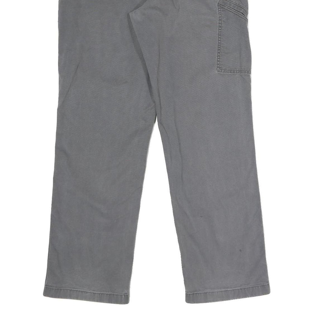 CARHARTT Mens Relaxed Grey Cotton Blend Trousers W38 L34 Workwear Utility Zip