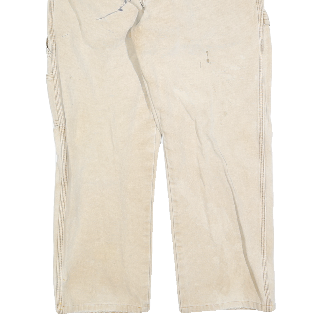 DICKIES Mens Jeans Beige Regular Straight Denim W32 L24 Workwear Utility Pants