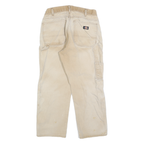 DICKIES Mens Jeans Beige Regular Straight Denim W32 L24 Workwear Utility Pants
