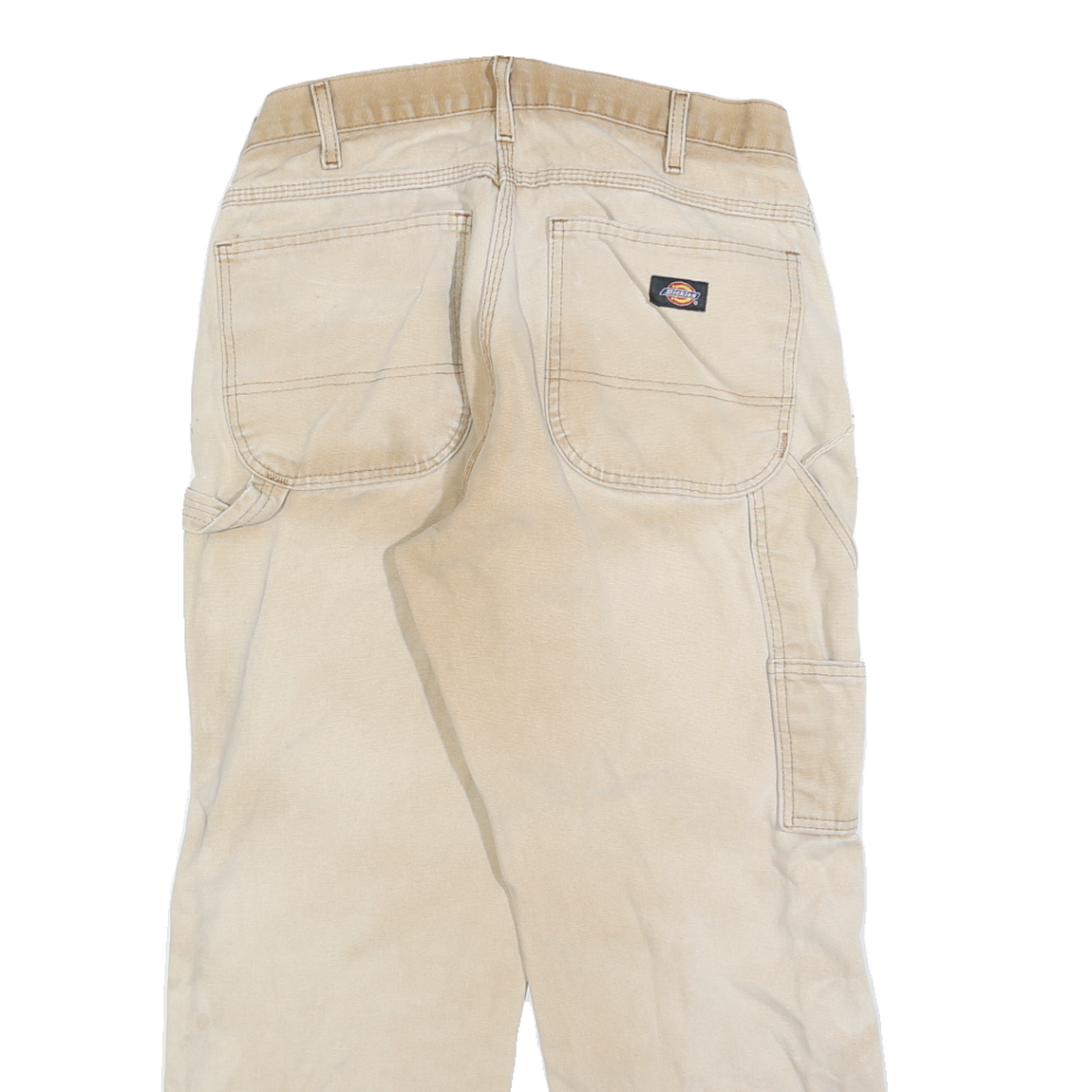 DICKIES Mens Jeans Beige Regular Straight Denim W32 L24 Workwear Utility Pants